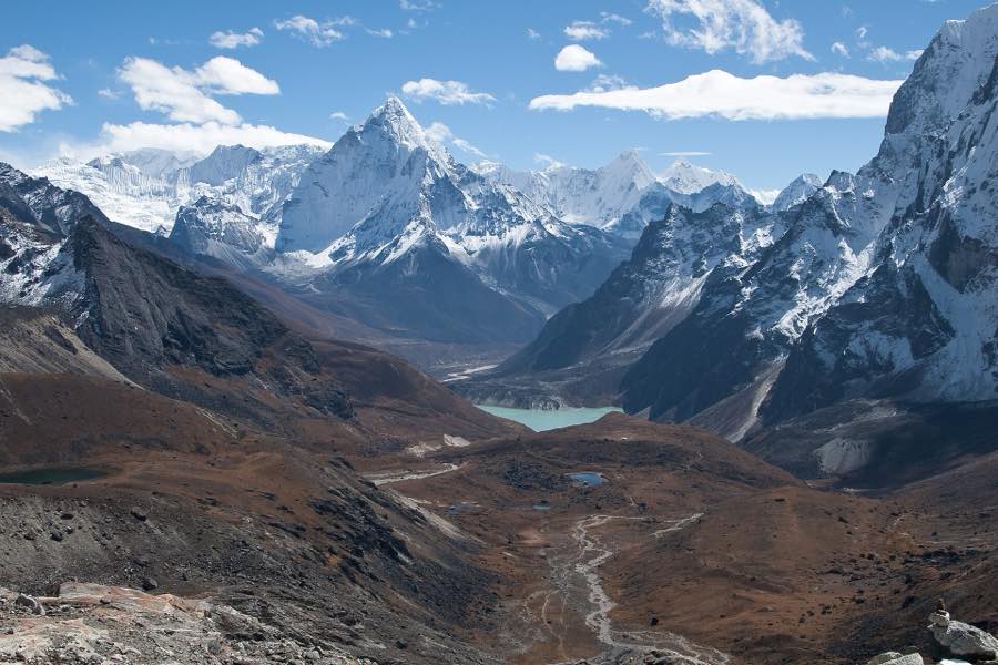The peak of Ama Dablam in the Nepal Himalaya